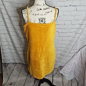 Wild Fable Mustard Yellow Corduroy Mini Dress Size XL